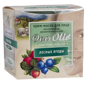 ОвисОлио / "OvisOlio® - Овечье масло" Крем-маска для лица "Лесные ягоды" коллагеновая витаминопитающая, 50 мл, банка