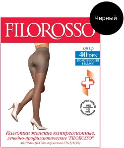 Колготки Lift UP Бразильский эффект "Filorosso", 1 класс, 40 den, размер 4, черные, компрессионные лечебно-профилактические 4171