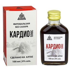 Фитобальзам "КАРДИО +" (без сахара), 100 мл, фл., т. м. "Алтайский нектар"